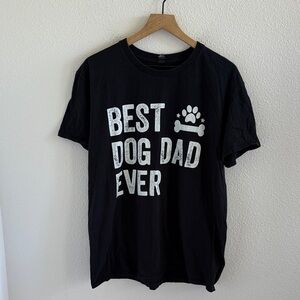 Anvil Lightweight Best Dog Dad Ever Black T-Shirt XL